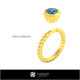 Anillo de bola 3D CAD para el hogar, Joyería 3D CAD, Anillos 3D CAD, Anillos de diamantes 3D