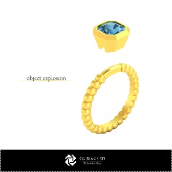 Anello sfera 3D CAD Casa, Gioielleria 3D CAD, Anelli 3D CAD, Anelli con diamante 3D