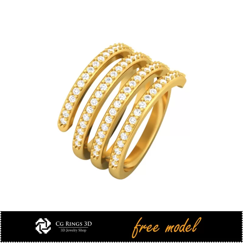 3D Gemstone Rings - Free 3D Model