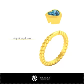 Bague à sphère 3D CAO pour la maison, Bijoux 3D CAO, Bagues 3D CAO, Bagues en diamant 3D