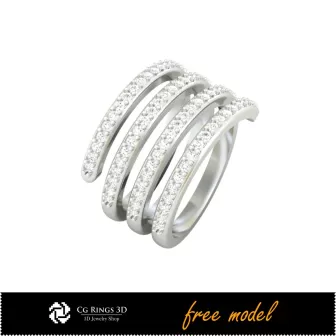 Anillos de gemas 3D - Modelo 3D gratuito para el hogar, anillos de gemas preciosas 3D, joyería 3D CAD, joyería 3D gratuita,
