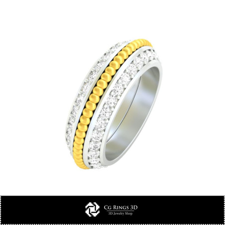 Ring With Diamonds - Jewelry 3D CAD