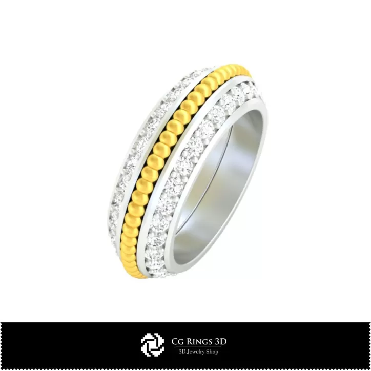 Ring With Diamonds - Jewelry 3D CAD Ring With Diamonds - Jewelry 3D CAD