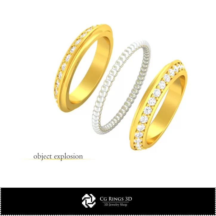 Ring With Diamonds - Jewelry 3D CAD Ring With Diamonds - Jewelry 3D CAD