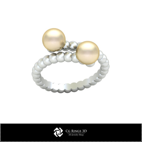 Ball Ring with Pearls - Jewelry 3D CAD
