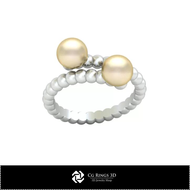 Anello a Sfera con Perle - Gioielleria 3D CAD