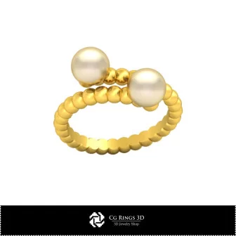 3D CAD Ball Ring with Pearls Home, Bijuterii 3D , Inele 3D CAD, Inele cu Perle 3D 