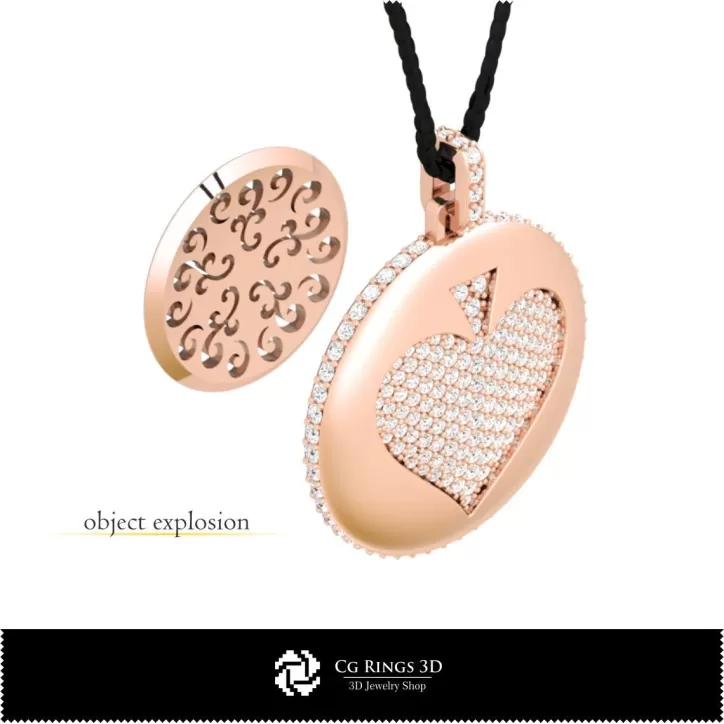 Pendentif 3D CAO avec cartes à jouer Pendentif 3D CAO avec cartes à jouer