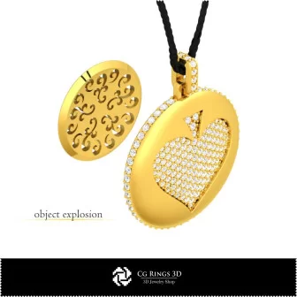 3D CAD Pendant with Playing Cards Home, Bijoux 3D CAO, Pendentifs 3D CAO, Pendentifs Diamant 3D, Pendentifs Boule 3D