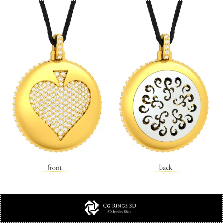 Pendentif 3D CAO avec cartes à jouer Pendentif 3D CAO avec cartes à jouer