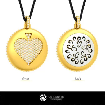 3D CAD Pendant with Playing Cards Home, Jewelry 3D CAD, Pendants 3D CAD , 3D Diamond Pendants, 3D Ball Pendants