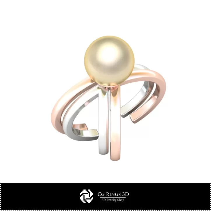 Anillo de Perla - Joyería CAD 3D