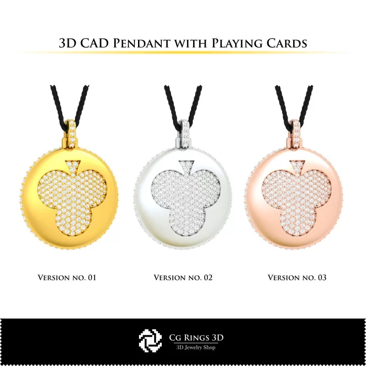 3D CAD Pendant with Playing Cards