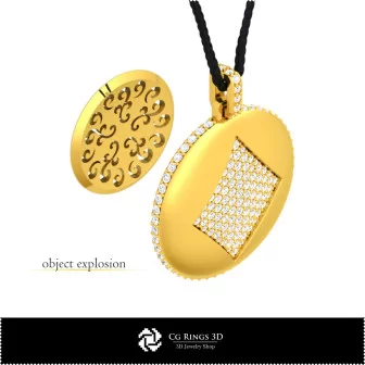 3D CAD Pendant with Playing Cards Home, Bijoux 3D CAO, Pendentifs 3D CAO, Pendentifs Diamant 3D, Pendentifs Boule 3D