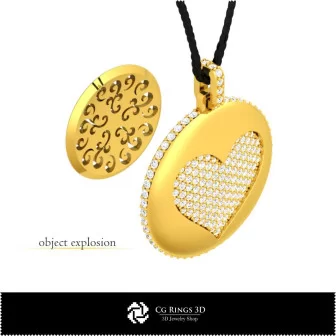 3D CAD Pendant with Playing Cards Home, Bijoux 3D CAO, Pendentifs 3D CAO, Pendentifs Diamant 3D, Pendentifs Boule 3D