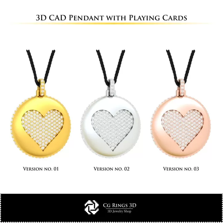 Ciondolo 3D CAD con Carte da Gioco