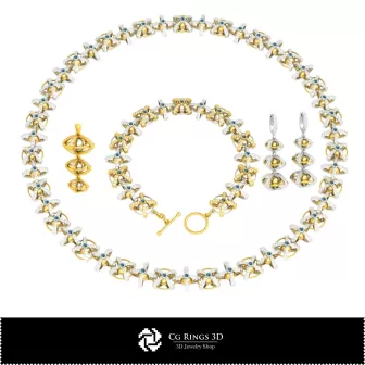 Set di gioielli in CAD 3D, Gioielleria CAD 3D, Set di gioielli CAD 3D