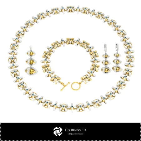 3D-CAD-Schmuck-Set für Zuhause, Schmuck 3D-CAD, Schmucksets 3D-CAD