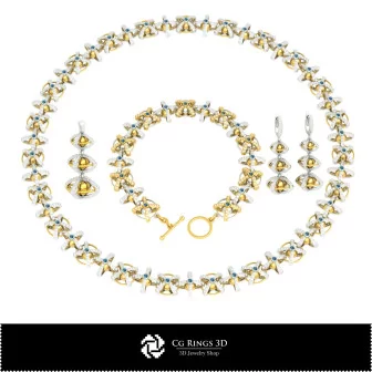 3D-CAD-Schmuck-Set für Zuhause, Schmuck 3D-CAD, Schmucksets 3D-CAD