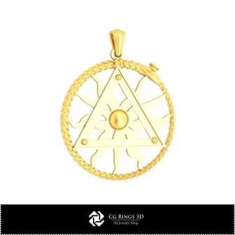 3D Pendant With Masonic Snake Home, Jewelry 3D CAD, Pendants 3D CAD , 3D Religious Pendants 