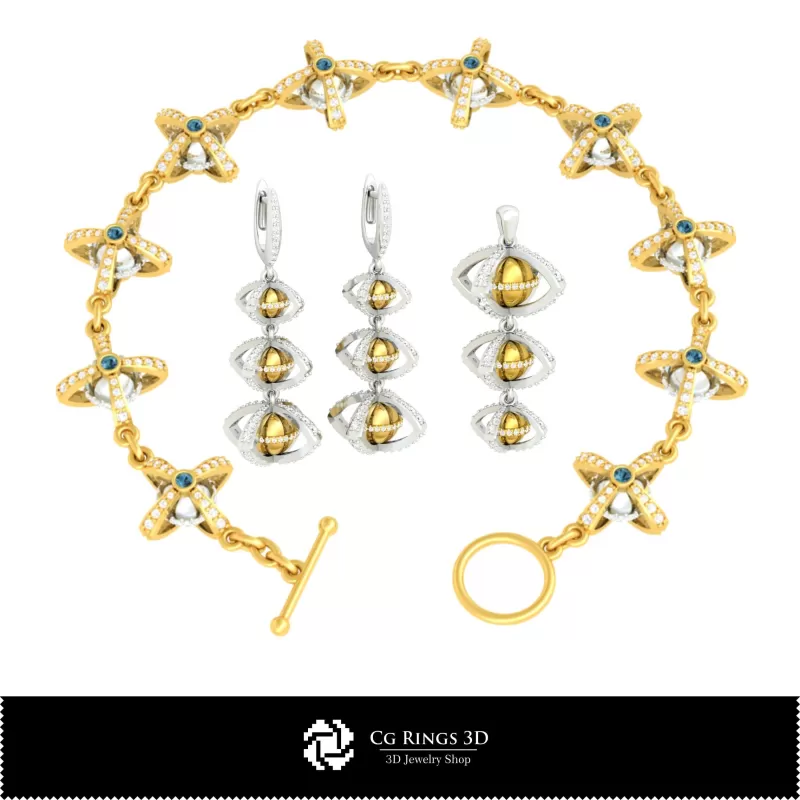 Ensemble de bijoux 3D CAO