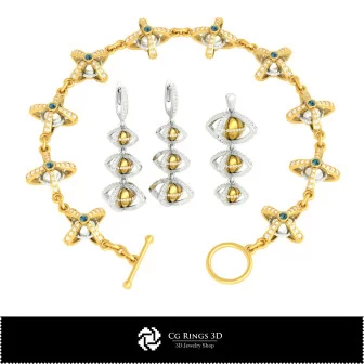 Set di gioielli CAD 3D per la casa, Gioielli CAD 3D, Set di gioielli CAD 3D