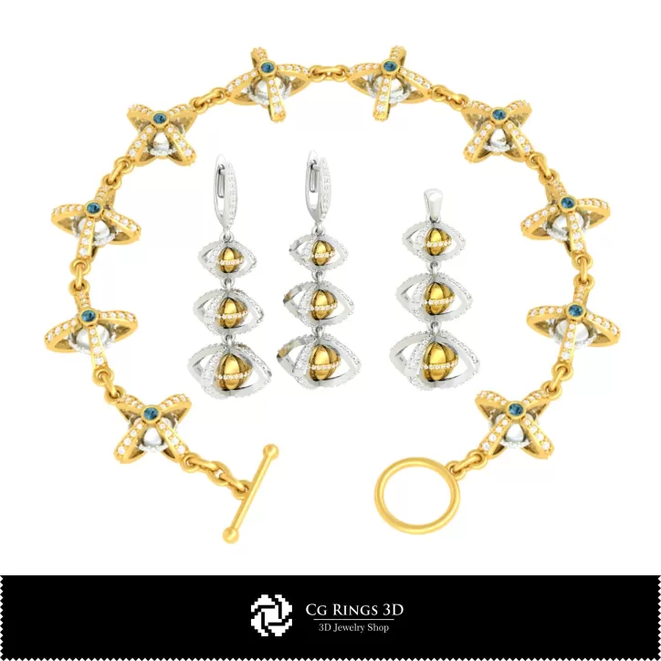 Ensemble de bijoux 3D CAO Ensemble de bijoux 3D CAO