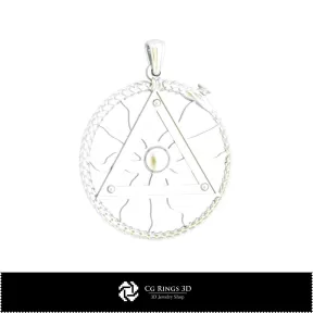 Pendentif 3D avec serpent maçonique