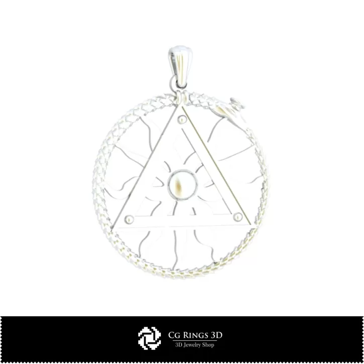 Pendentif 3D avec serpent maçonique Pendentif 3D avec serpent maçonique