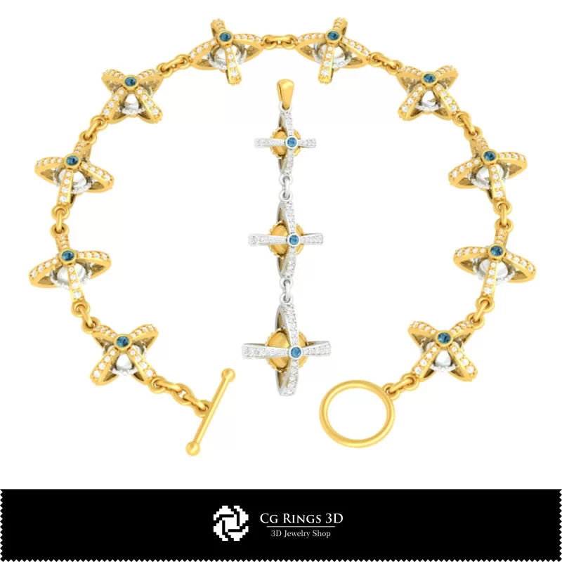 Conjunto de Joyería 3D CAD