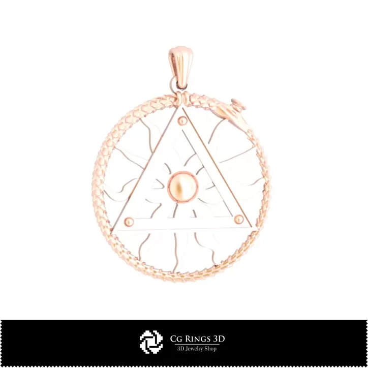 Pendentif 3D avec serpent maçonique Pendentif 3D avec serpent maçonique