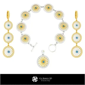 3D-CAD-Schmuckset für Zuhause, Schmuck-3D-CAD, Schmucksets 3D-CAD