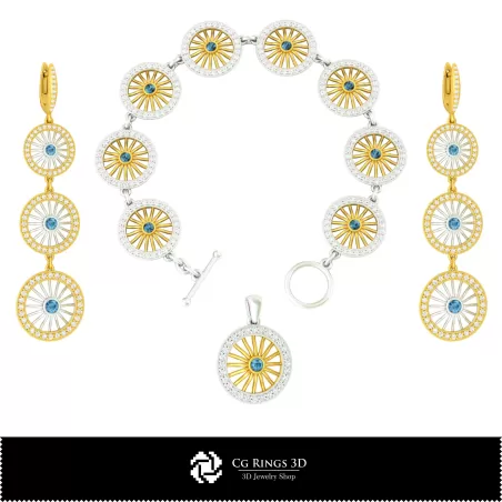 3D-CAD-Schmuckset für Zuhause, Schmuck-3D-CAD, Schmucksets 3D-CAD