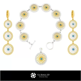 3D-CAD-Schmuckset für Zuhause, Schmuck-3D-CAD, Schmucksets 3D-CAD