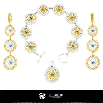 3D-CAD-Schmuckset für Zuhause, Schmuck-3D-CAD, Schmucksets 3D-CAD