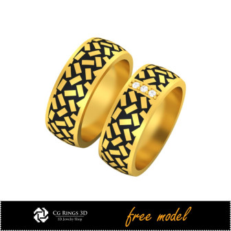 3D CAD Collection of Wedding Rings With Enamel - Free 3D Model Home, Bijuterii 3D , Bijuterii Gratuite 3D, Colectii Bijuterii 3D