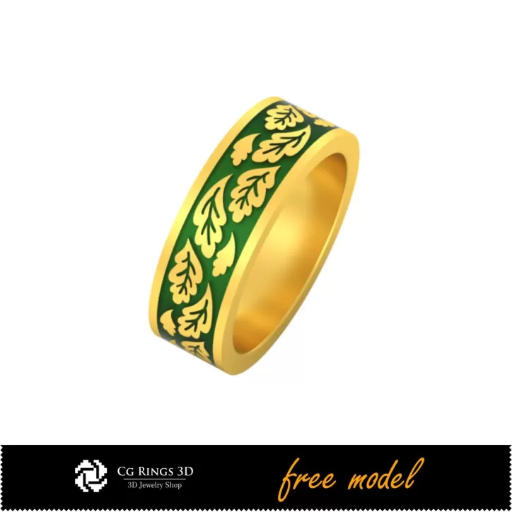 Colección CAD 3D de Anillos de Boda con Esmalte - Modelos 3D Gratis