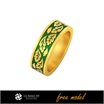 3D CAD Collection of Wedding Rings With Enamel - Free 3D Models Home,  Jewelry 3D CAD, Free 3D Jewelry,  Jewelry Collections 3D 
