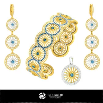 3D-CAD-Schmuckset für Zuhause, Schmuck 3D-CAD, Schmucksets 3D-CAD