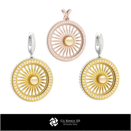 3D-CAD-Schmuckset Zuhause, Schmuck 3D-CAD, Schmucksets 3D-CAD