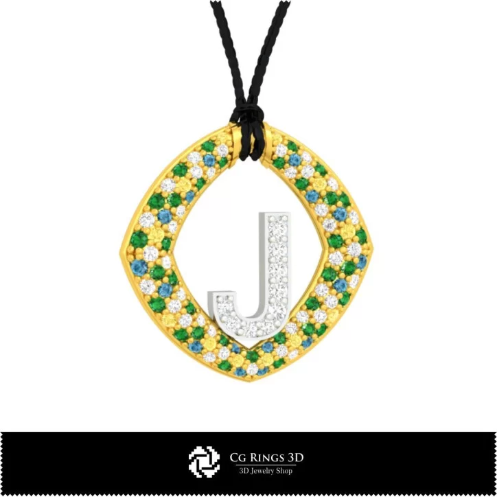 3D CAD Collection of Pendants with Initials