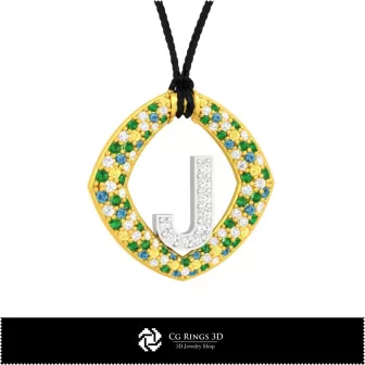 Colección 3D CAD de colgantes con iniciales Hogar, Joyería 3D CAD, Colecciones de joyería 3D CAD