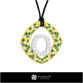 Collection 3D CAO de pendentifs avec initiales Maison, Bijoux 3D CAO, Collections de bijoux 3D CAO