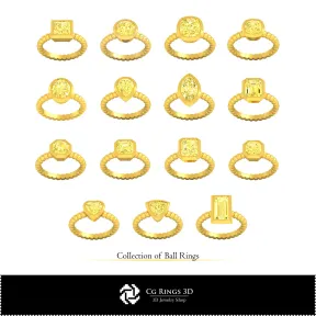 3D-CAD-Kollektion von Kugelringen Zuhause, Schmuck 3D-CAD, Schmuckkollektionen 3D-CAD