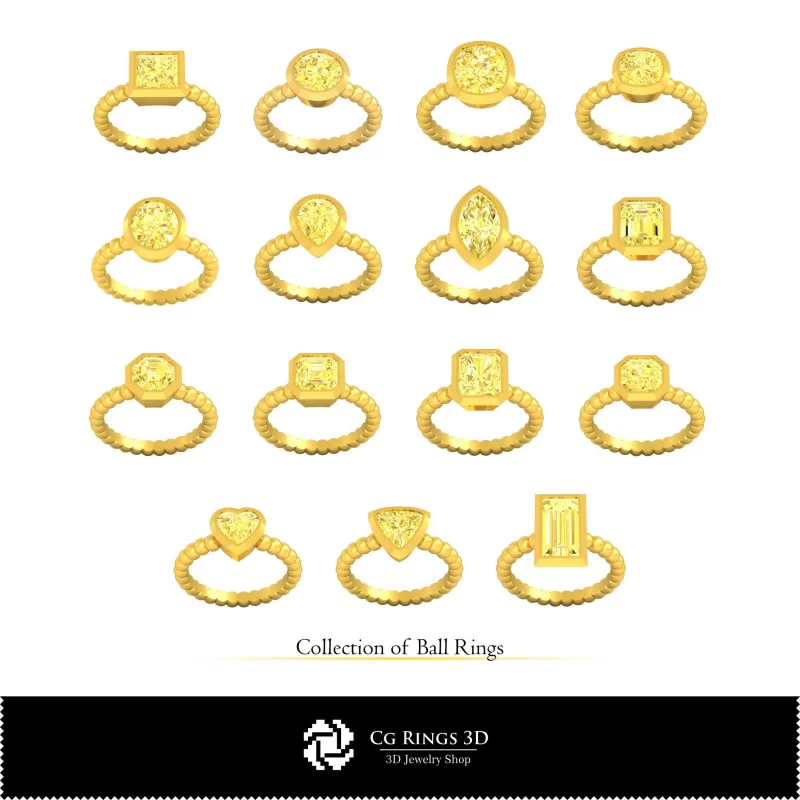 Colección CAD 3D de Anillos de Bolas