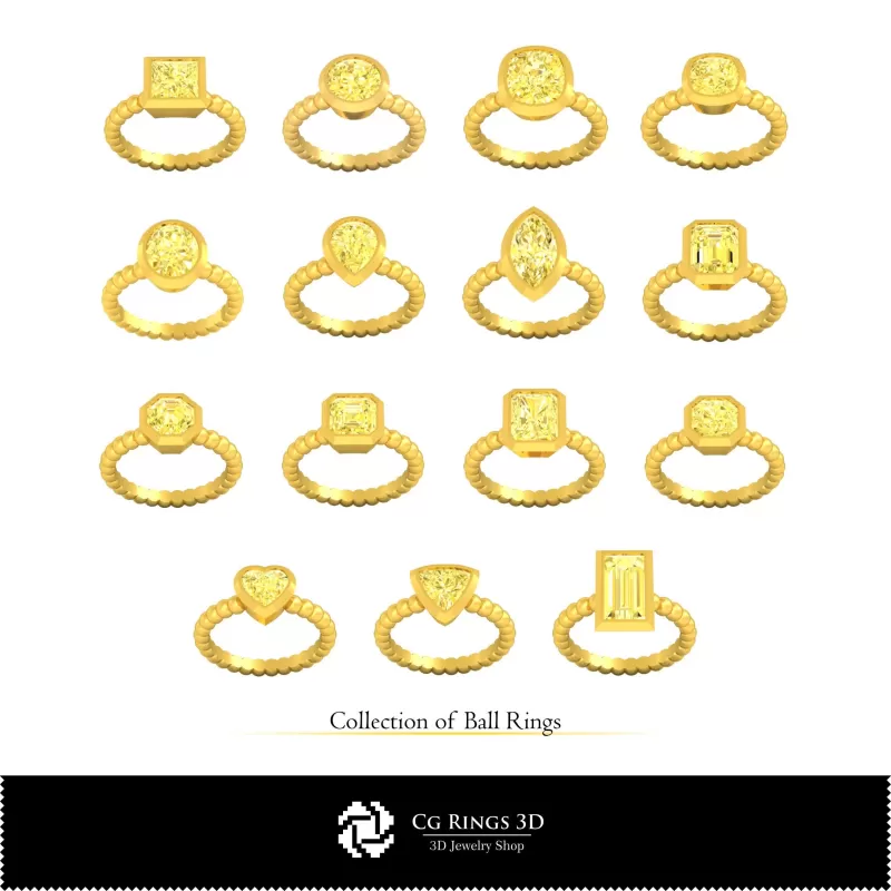 Colecție 3D CAD de Inele cu Bile