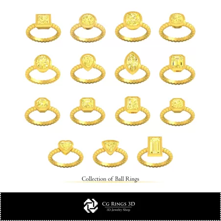 3D-CAD-Kollektion von Kugelringen Zuhause, Schmuck 3D-CAD, Schmuckkollektionen 3D-CAD