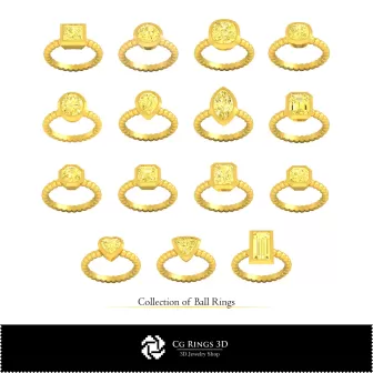 3D-CAD-Kollektion von Kugelringen Zuhause, Schmuck 3D-CAD, Schmuckkollektionen 3D-CAD