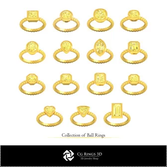 3D-CAD-Kollektion von Kugelringen Zuhause, Schmuck 3D-CAD, Schmuckkollektionen 3D-CAD