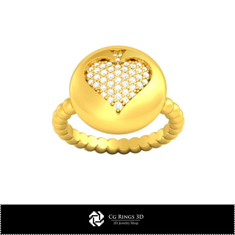 3D CAD Ring with Playing Cards Home, Jewelry 3D CAD, Rings 3D CAD , Diamond Rings 3D, Fashion Rings 3D